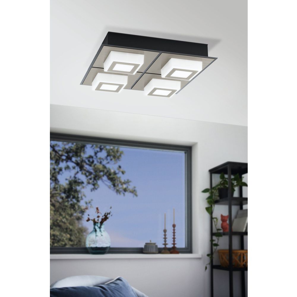 Eglo zidna/stropna rasvjeta masiano 1 led 4x3,3w 3000k 1360lm crno/satensko š:25 slika 2