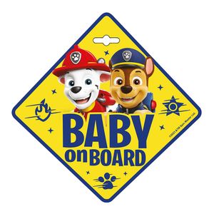 Znak Baby on board Paw patrol žuto-plavi