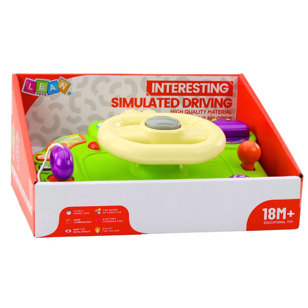 Interaktivni volan za djecu, simulator vožnje, svjetla, zvukovi zelene boje slika 5