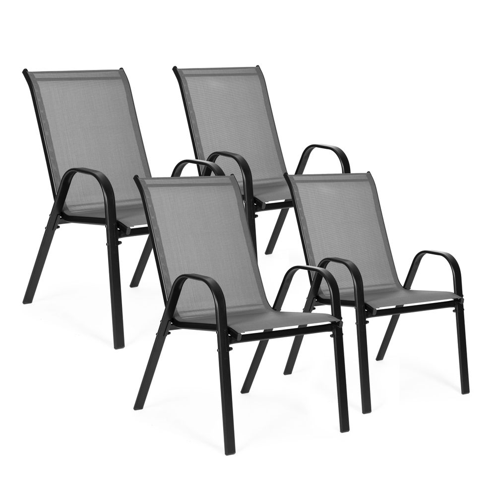 MultiGarden set od 4 vrtne stolice – za terasu ili balkon, sive slika 1