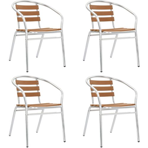 Složive vrtne stolice od aluminija i WPC-a 4 kom srebrne slika 12