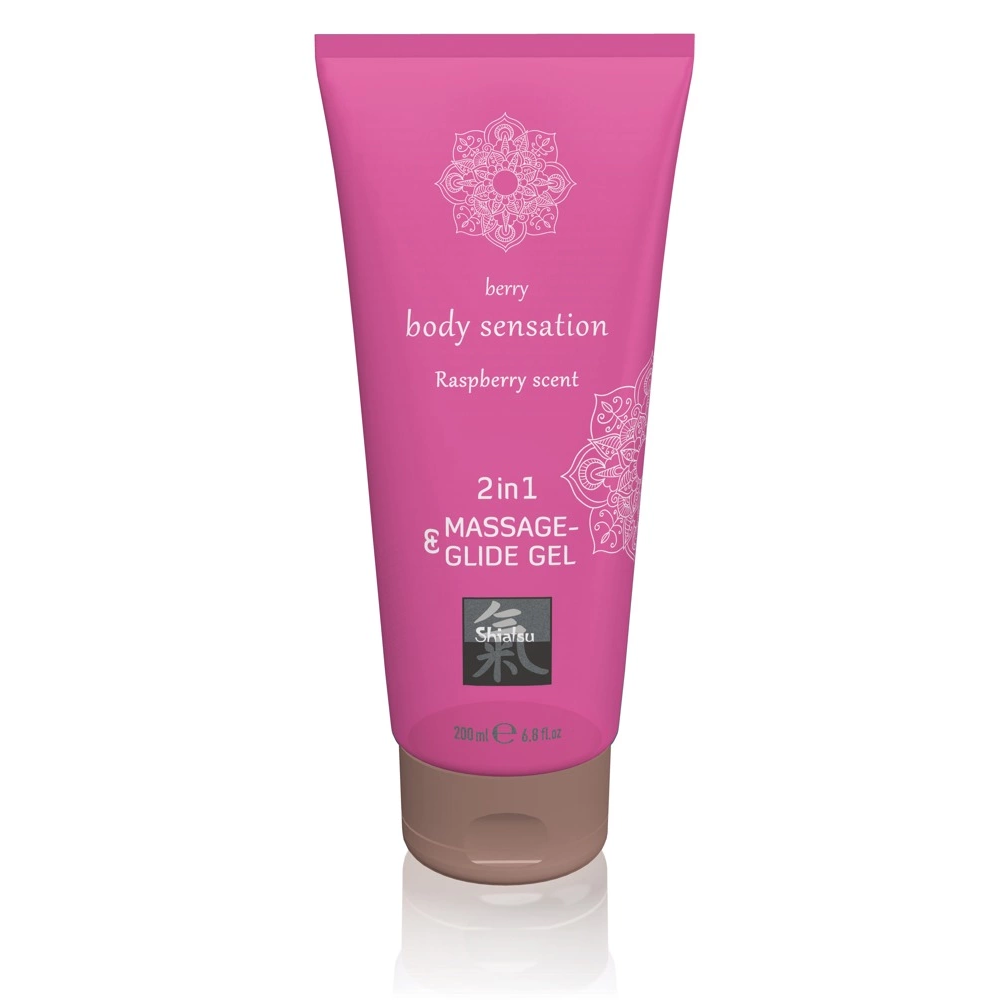 HOT Shiatsu gel 2 u 1 sa mirisom maline, 200 ml slika 1