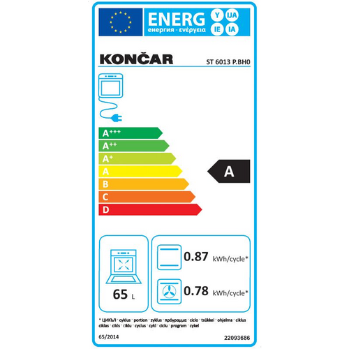 Končar kombinirani štednjak ST 6013 P.BH0 slika 3