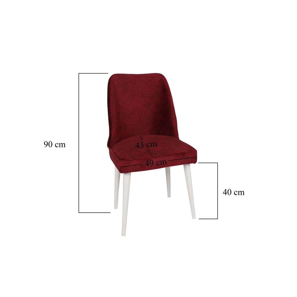 Nova 081 V4 Set Stolica u Boji Claret Red i Bijeloj (4 Komada) slika 8