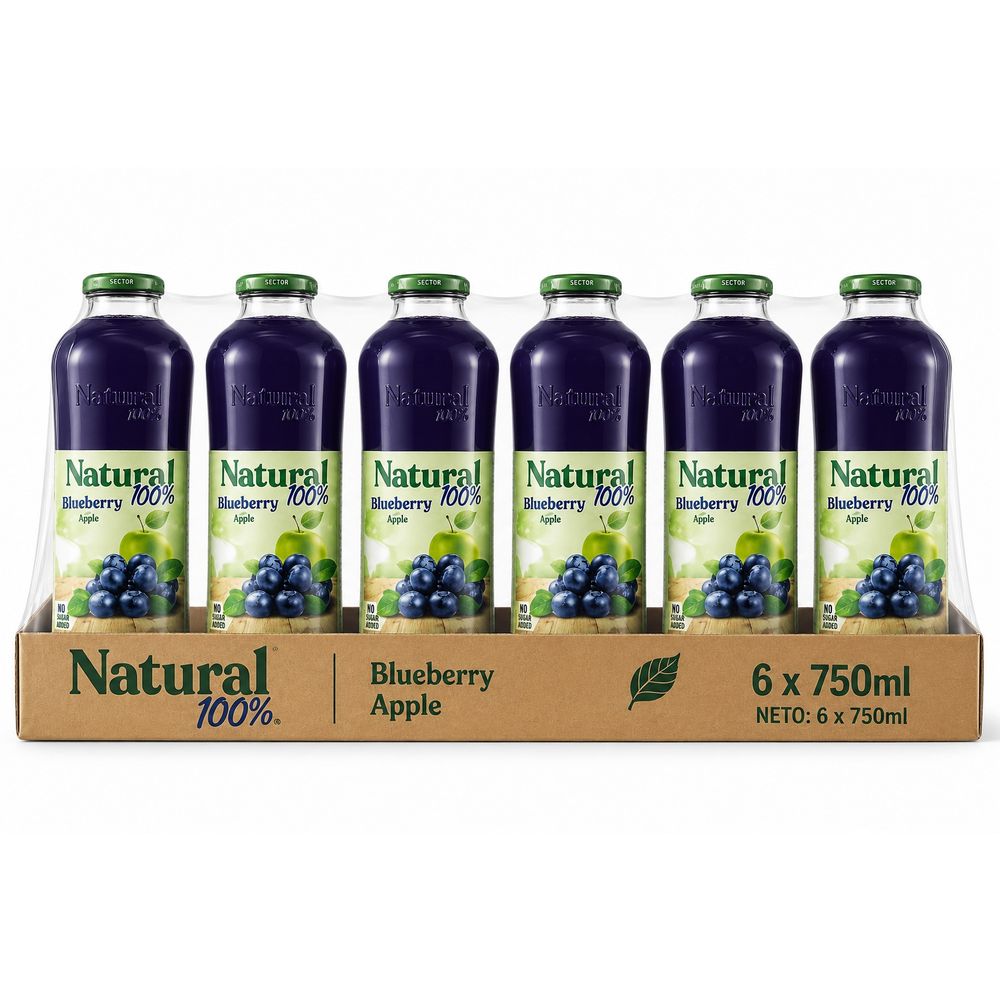 Natural 100% sok Borovnica flaša 750ml x 6 kom  slika 1