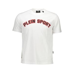 PLEIN SPORT WHITE MEN'S SHORT SLEEVE T-SHIRT