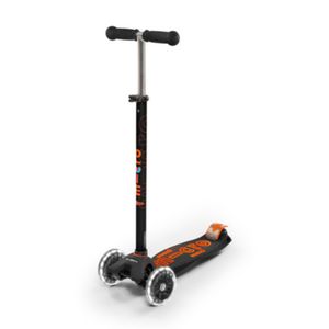 Micro Romobil Maxi Deluxe LED, Crno/Narandžasti
