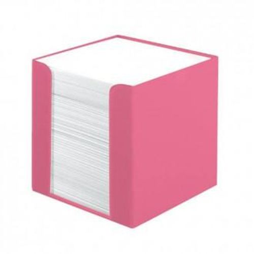 Stolna kocka s papirom 9x9x9 cm, 700 listova, PVC, Color Blocking, Herlitz, roza slika 1