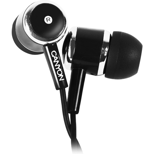 CANYON Stereo earphones with microphone, Black slika 1