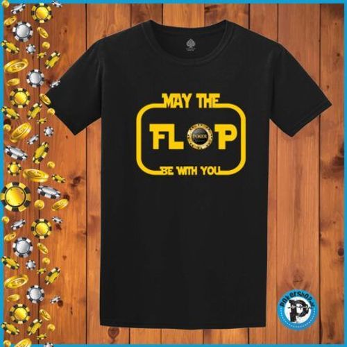 Poker majica "May The Flop Be With You", crna slika 1