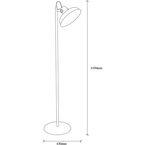 Opviq Podna lampa LIK, crno- zlatna, metal, 30 x 43 cm, visina 145 cm, promjer sjenila 26 cm, visina 19 cm, E27 40 W, Lik - 4036 slika 3