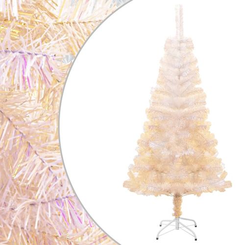 Umjetno božićno drvce s obojenim vrhovima bijelo 150 cm PVC slika 1
