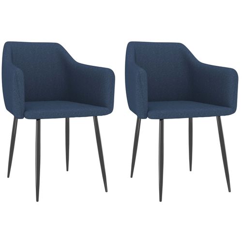 Blagovaonske stolice od tkanine 2 kom plave slika 1