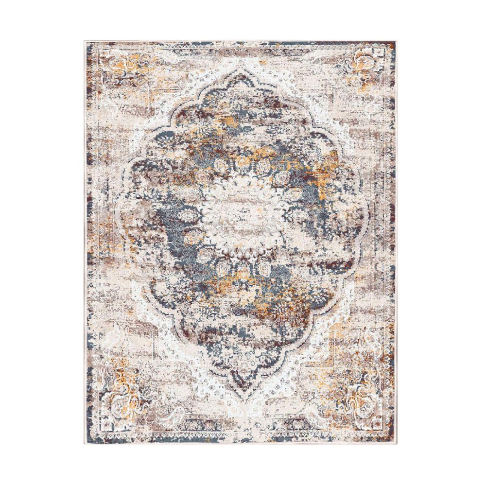 WOOSONIL083 Tepih u bojama kreme, sive i bordo crvene (80 x 150 cm) slika 10