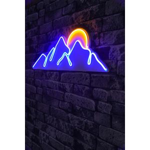 Wallity Ukrasna plastična LED rasvjeta, Mountain - Blue - Yellow