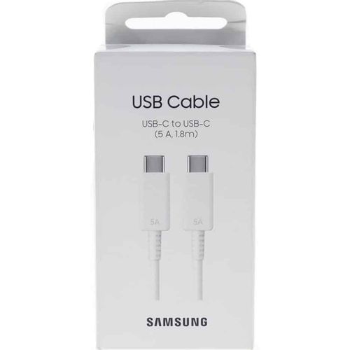 Samsung podatkovni kabel EP-DX510JWEGEU, brzo punjenje, tip-C na tip-C, 5A 1,8 m, bijeli slika 5