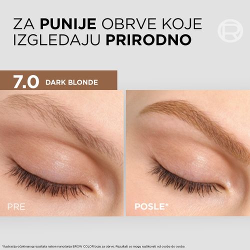 L'Oréal Paris Brow Color polutrajna boja za obrve 7.0 Dark Blonde​ slika 4