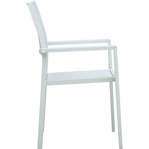Vrtne stolice 2 kom bijele plastične s izgledom ratana slika 29