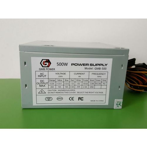 GMB-500-8 bez kutije ** Gembird napajanje 500W 8cm FAN, 20+4pin, 4pin 12V, 2xSATA 2xIDE 4-pin, (770) slika 2