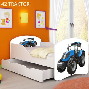 Dječji krevet ACMA s motivom + ladica 140x70 cm - 42 Traktor