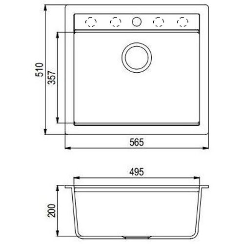 Sudoper Helika QUADRO SQQ100-W Light grey slika 3