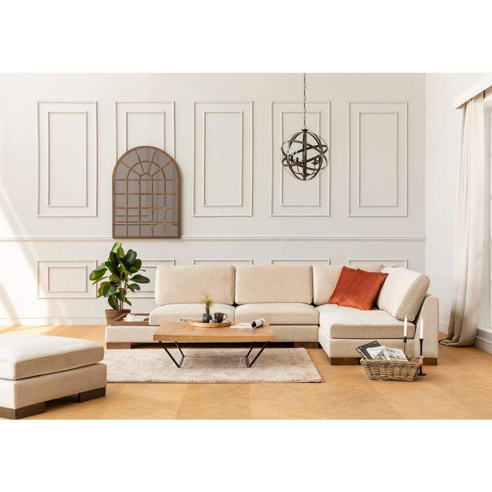 Ugaona Sofa 'Tulip Corner Right' s Pufnom - Bež Boja slika 2