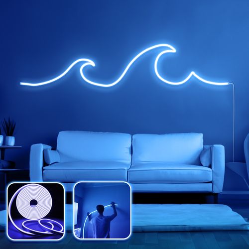 Opviq dekorativna zidna led svjetiljka, Wave - Large - Blue slika 2