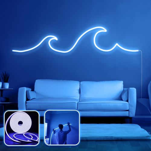 Wallity Dekorativna zidna led rasvjeta Wave - Large - plavo slika 2