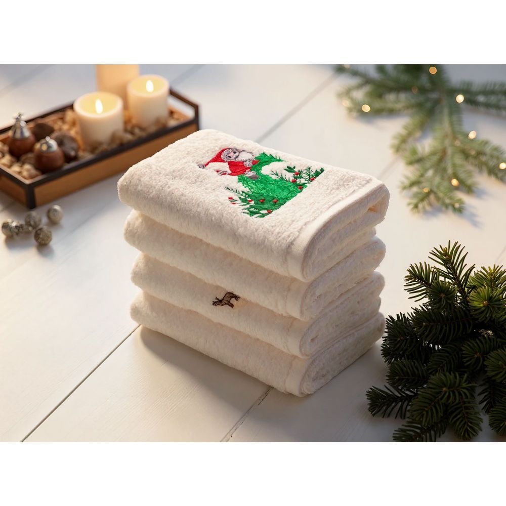 Wash towel set (4 pieces) Christmas Glow colours: Multicolor slika 1