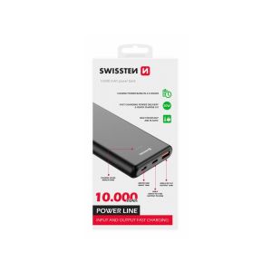 Power Bank Power Line 10000mAh 20W ,crni SWISSTEN