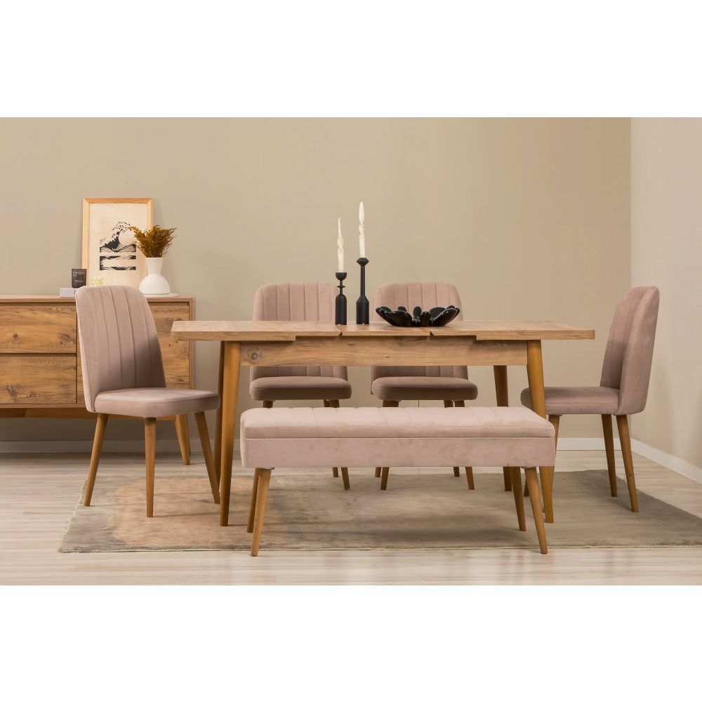 Vina 03 0900 - Set za Trpezariju od 7 Komada s Produžnim Stolom od Atlantskog Borova slika 3
