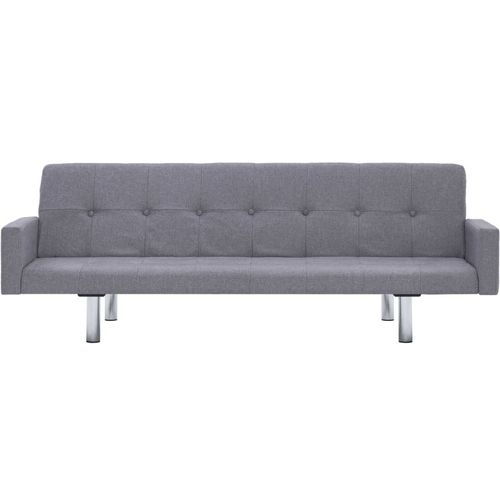 282217 Sofa Bed with Armrest Light Grey Polyester slika 5