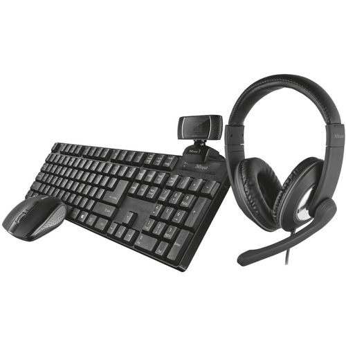 Trust 4in1 Home Office set Tastatura + wireless miš + hd cam + over-ear slušalice slika 1