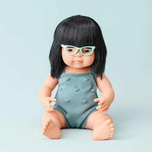 Miniland lutka Asian Girl with Glasses 38 cm Colourful slika 3