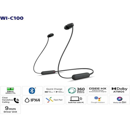 Sony slusalice WIC100, crnein-Ear; Bluetooth; sa mikrofon slika 7