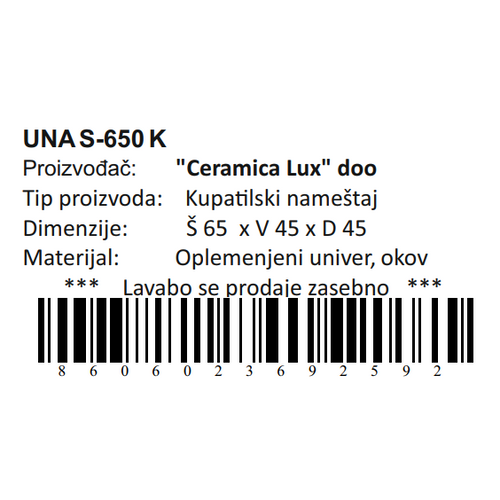 Ceramica lux   Una donji deo S-650 konzolna 300258 slika 3