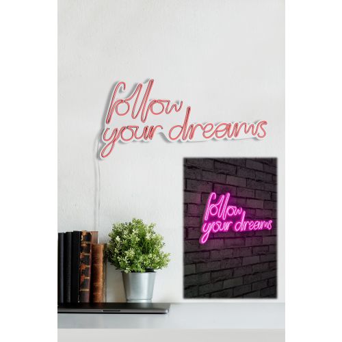 Wallity Zidna dekoracije svijetleća DREAMS, Follow Your Dreams - Pink slika 12