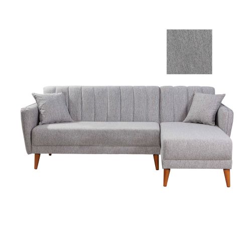 Atelier Del Sofa Aqua Kose Desni-Sivi Ugao Sofa-Krevet slika 5