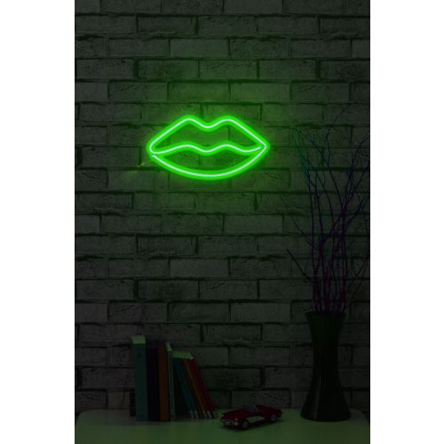 Wallity Ukrasna plastična LED rasvjeta, Lips - Green slika 3