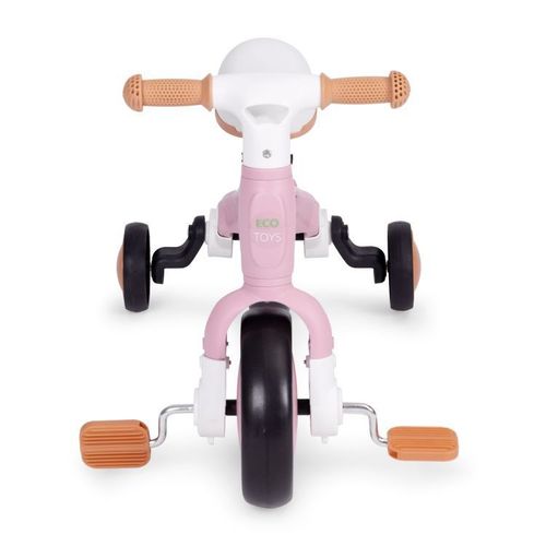 ECOTOYS Balans Bicikl sa Pedalama i Pomoćnim Točkovima 3u1 - Pink slika 5