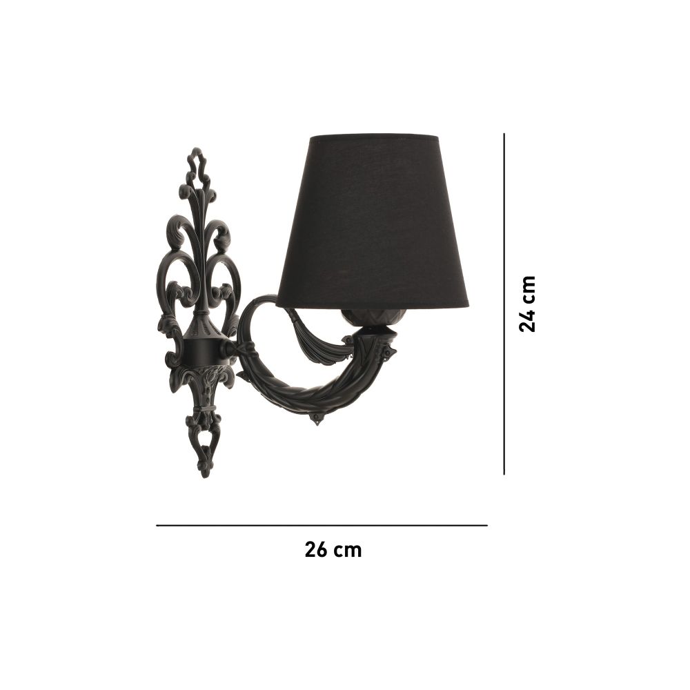 Lampa za zid Lily - Crna slika 4