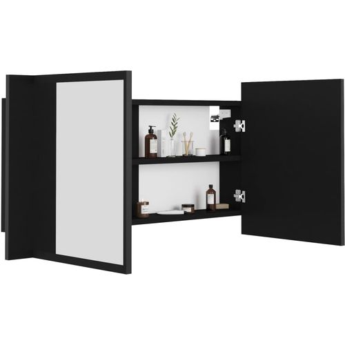 LED kupaonski ormarić s ogledalom crni 90 x 12 x 45 cm slika 7