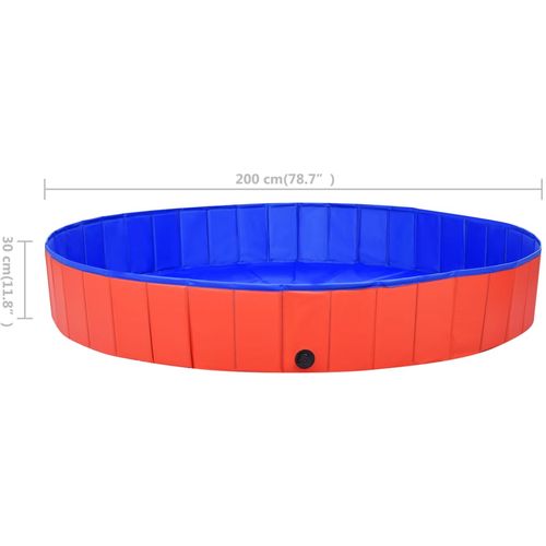 Sklopivi bazen za pse crveni 200 x 30 cm PVC slika 9