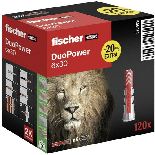 Fischer tipli Duopower 6x30, 100 komada + 20% gratis slika 1