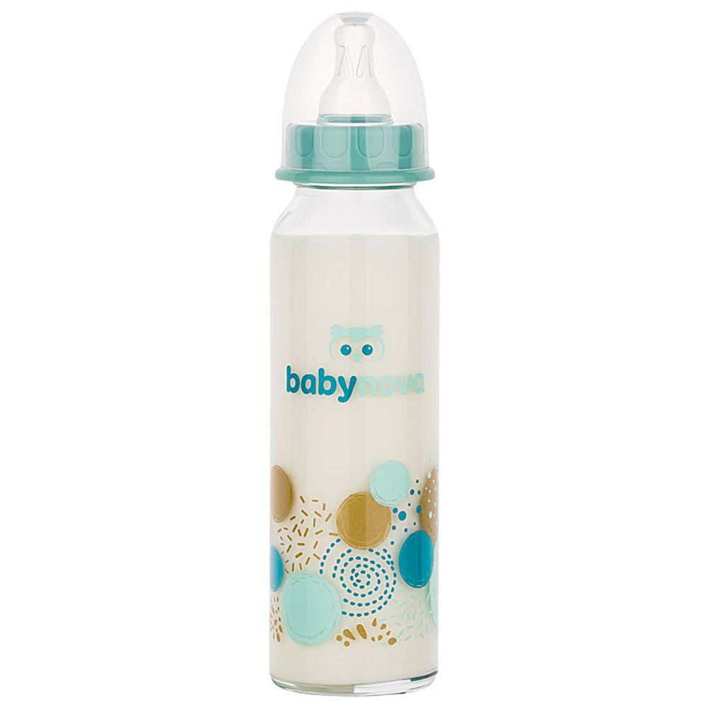 BABY NOVA Staklena flašica za bebu 0m+ 240ml, Mint slika 1