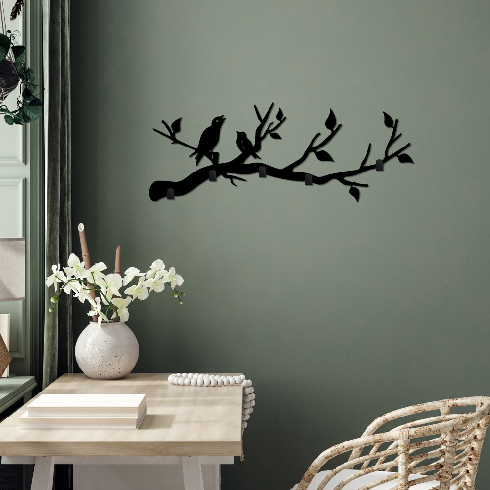 Metal wall hook Escaped Birds, colour: black slika 2