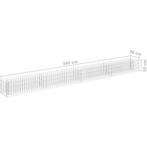 Gabionska sadilica od pocinčanog čelika 360 x 30 x 30 cm slika 7