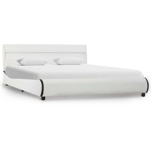 Okvir za krevet od umjetne kože LED bijeli 140 x 200 cm slika 22