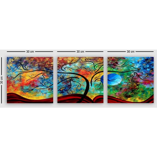 Pdrmdr8835 Multicolor Decorative Canvas Painting (3 Pieces) slika 2