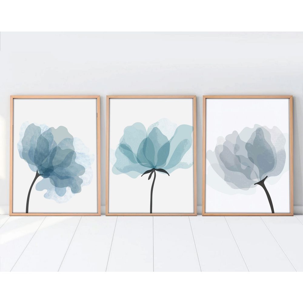 Huhu206 - Dekorativno Slikarstvo u Okviru od MDF-a, 50 x 70 cm, Višebojno (Set od 3 Komada) slika 5